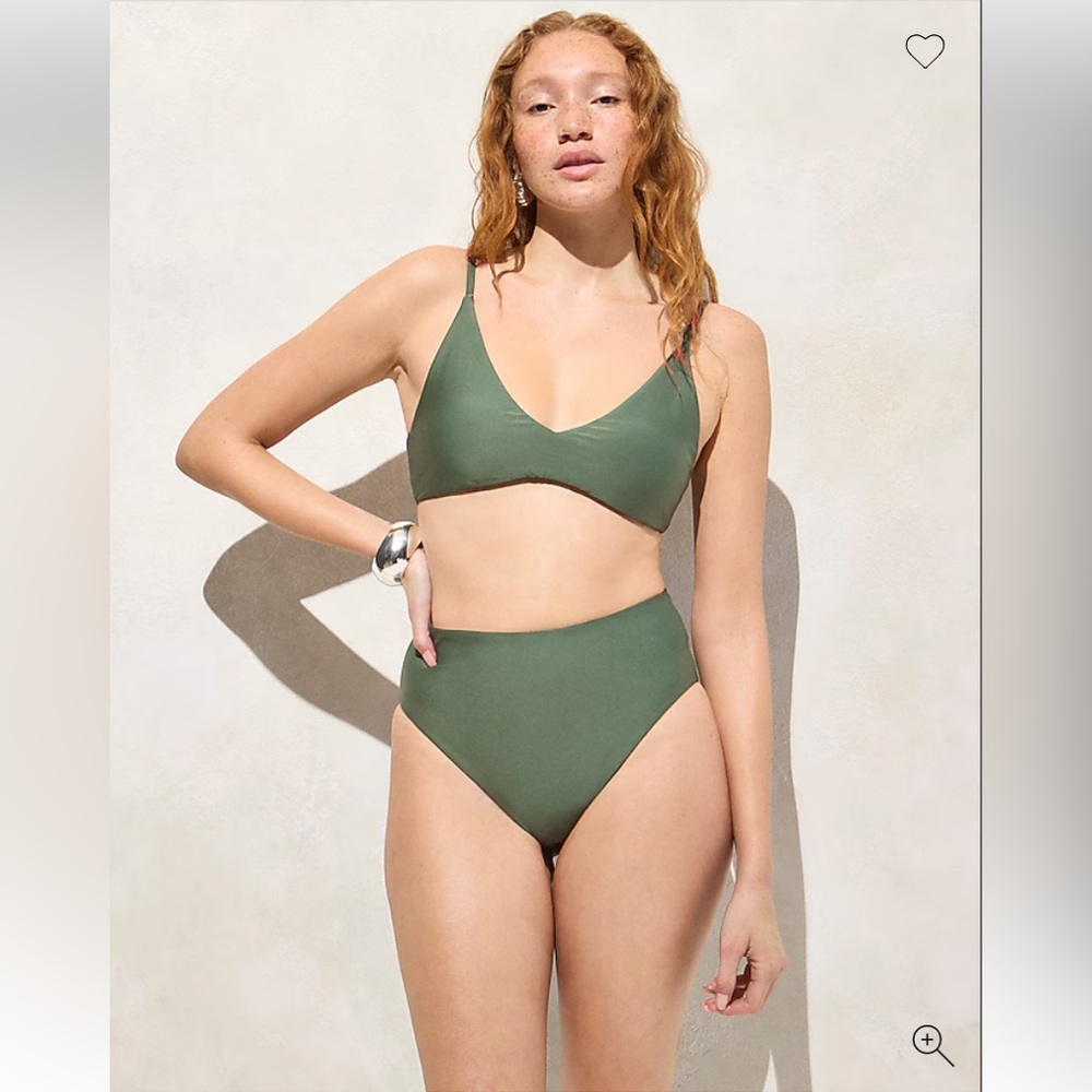 J. Crew Green Lana Bikini Top & Hallie Bikini Bottom in Classic Sculpt